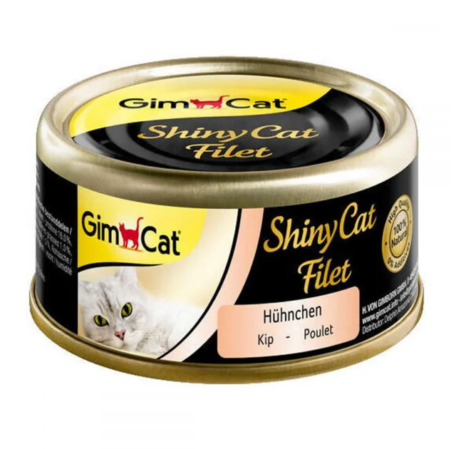 Вологий корм GimCat Shiny Cat Filet для котів, з шматочками курячого філе, 70 г