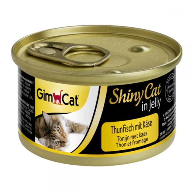 Вологий корм GimCat Shiny Cat для котів, з тунцем і сиром, 70 г