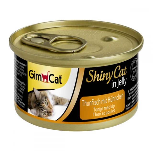 Вологий корм GimCat Shiny Cat для котів, з тунцем і куркою, 70 г