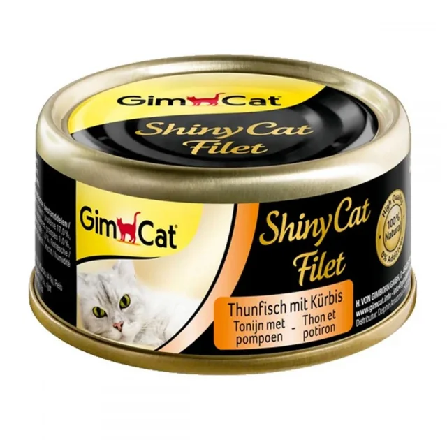 Влажный корм GimCat Shiny Cat для кошек, с тунцом и тыквой, 70 г