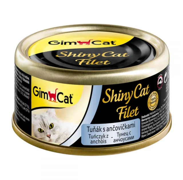 Вологий корм GimCat Shiny Cat для котів, з тунцем і анчоусів, 70 г