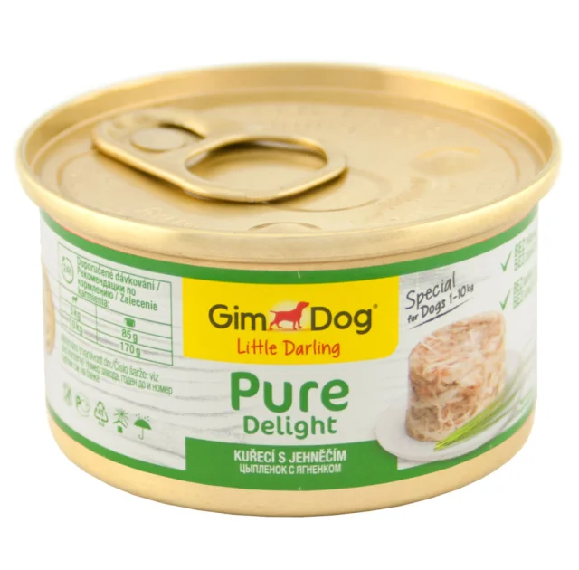 Вологий корм GimDog LD Pure Delight для карликових і малих порід собак, з куркою і ягням, 85 г