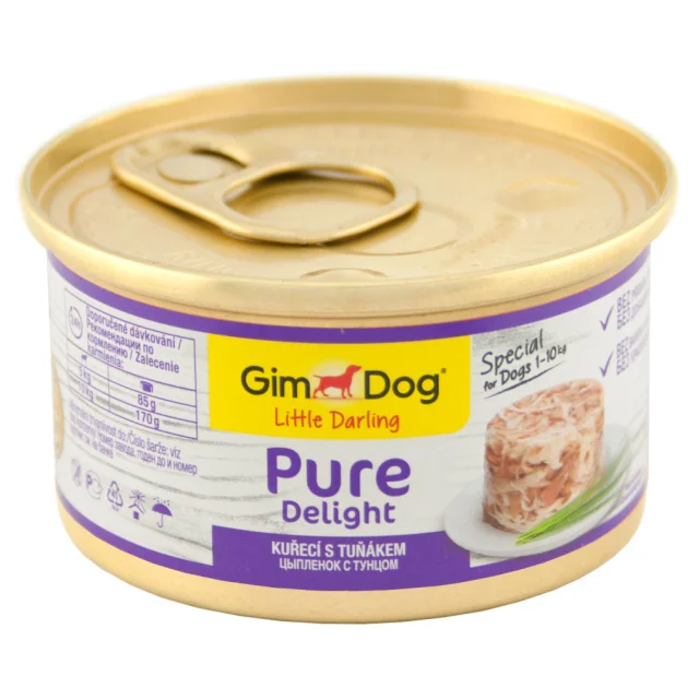Влажный корм GimDog LD Pure Delight для карликовых и малых пород собак, с курицей и тунцом, 85 г