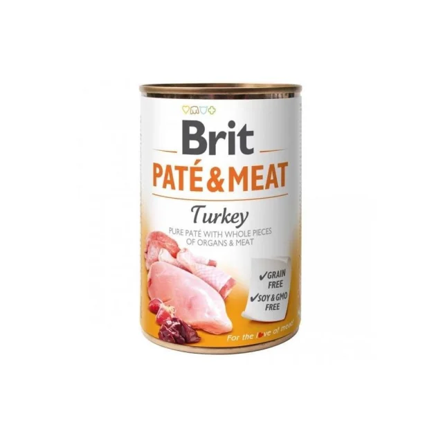 Консерви Brit Paté & Meat Dog, для собак, з індичкою, 400 г