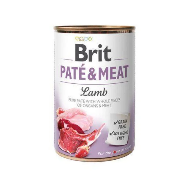 Консерви Brit Paté & Meat Dog, для собак, з ягням, 400 г