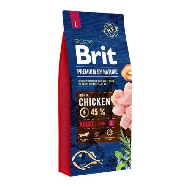 Сухий корм Brit Premium Dog Adult L, для собак великих порід, 15 кг