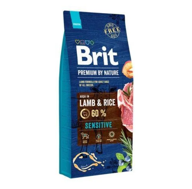 Сухой корм Brit Premium Dog Sensitive Lamb для собак с чувствительным пищеварением, 15 кг
