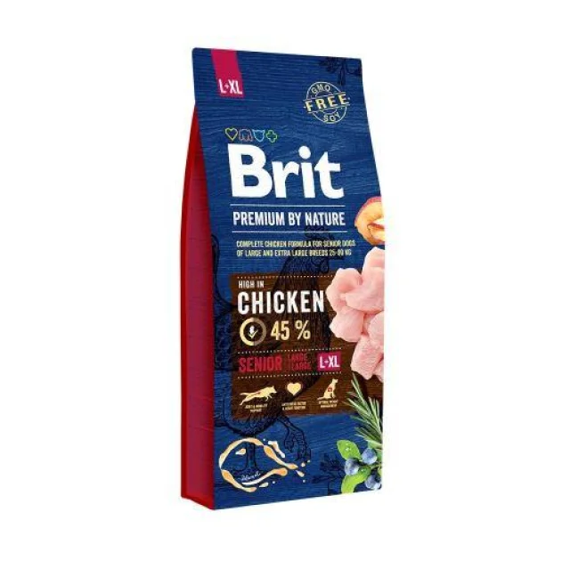 Сухой корм Brit Premium Dog Senior L+XL, для собак, 15 кг
