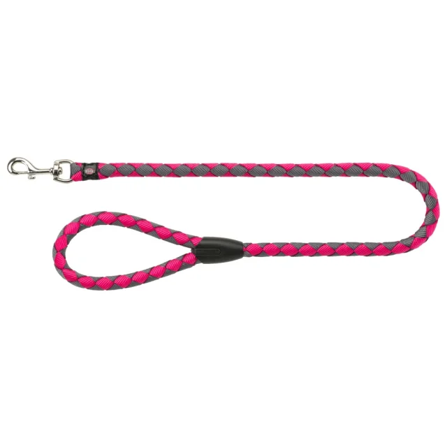 Поводок Trixie Cavo Lead для собак, плетёный, круглый, размер L-XL, 1 м/18 мм, фуксия/графит