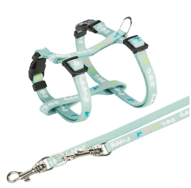 Шлея Trixie Junior для цуценят, 2 м, 23-34 см, 8 мм, м'ятний