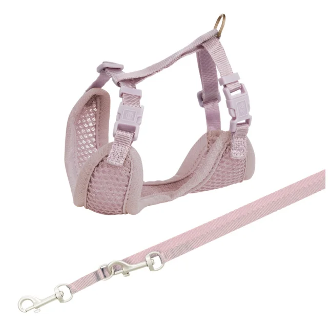 Шлея Trixie Junior з повідцем, для цуценят, 2 м, 26-34 см, 10 мм, бузковий