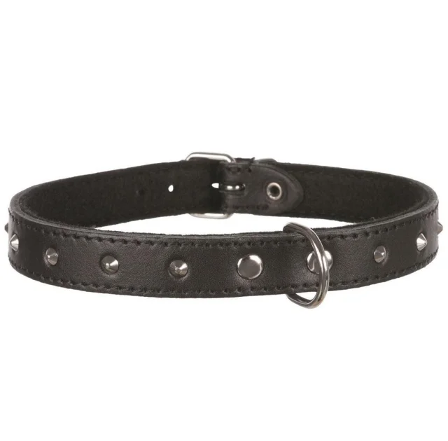 Нашийник шкіряний Trixie, для собак, 32 см, 12 мм, чорний