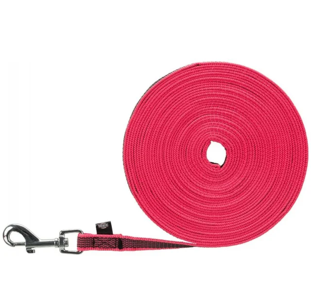 Повідець Trixie Tracking Lead прогумований для собак, без петлі, розмір S-M, 5 м/15 мм, фуксія