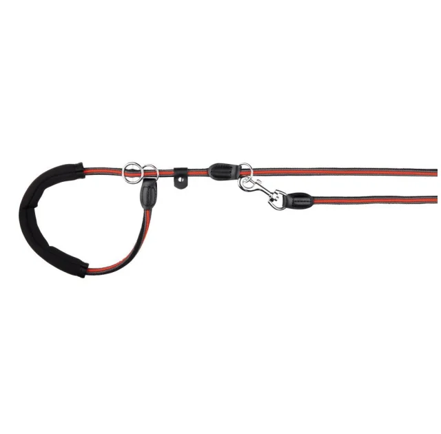 Поводок з нашийником-зашморгом Trixie Fusion, для собак, 1.9 м, 13 мм, чорний / помаранчевий