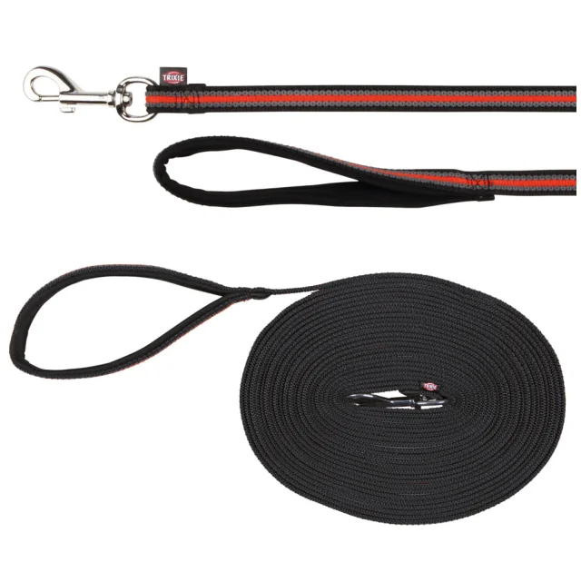 Повідець Trixie Fusion, для собак, 10 м, 17 мм, чорний / помаранчевий
