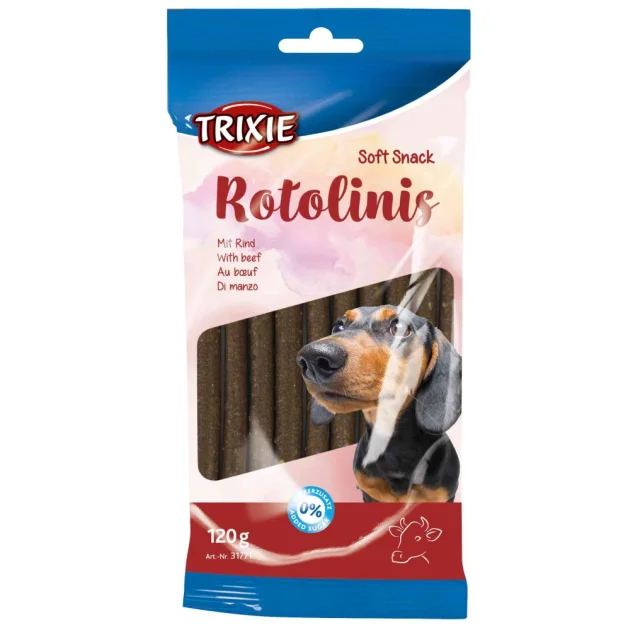 Крученые палочки Trixie Rotolinis для собак, говядина, 12 см, 120 г, 12 шт