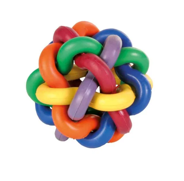 М'яч Trixie з переплетених кольорових кілець, для собак, 7 см, гума