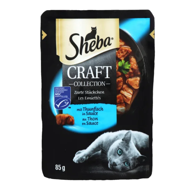 Вологий корм Sheba для котів, з тунцем в соусі, 85 г
