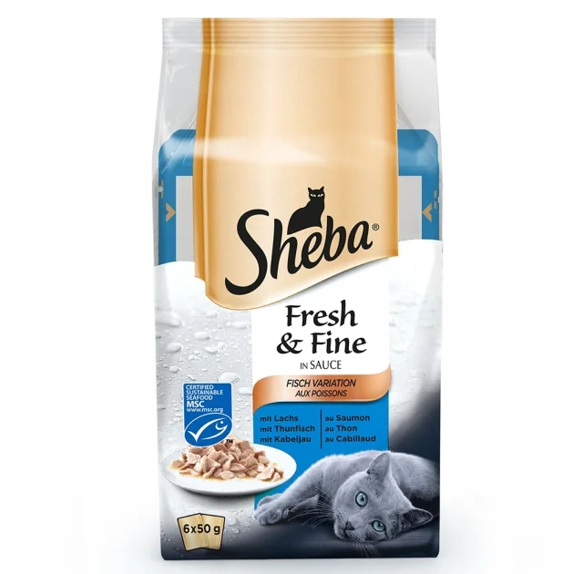 Вологий корм Sheba Fresh & Fine для котів, рибний мікс, 50 ​​г