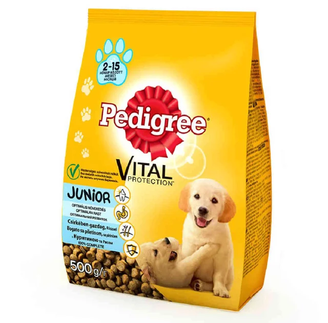 Сухий корм Pedigree для цуценят, з куркою і рисом, 500 г