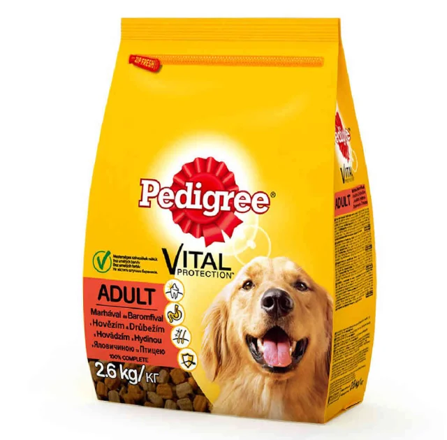 Сухий корм Pedigree для дорослих собак, з яловичиною та птицею, 2.6 кг