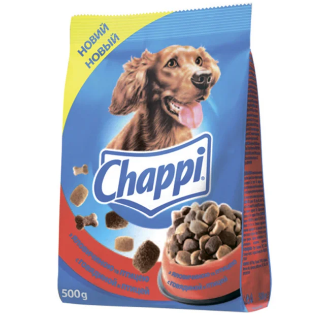 Сухий корм Chappi для дорослих собак, з яловичиною, птицею і овочами, 500 г