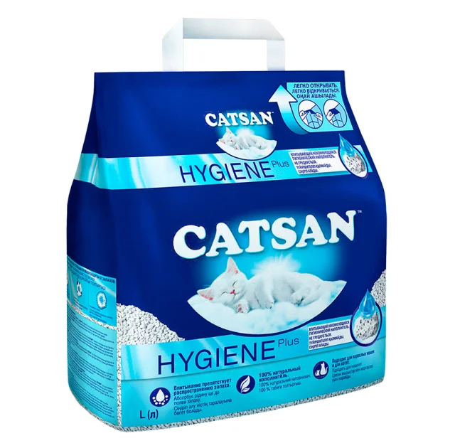 Наполнитель Catsan Hygiene Plus для кошачьего туалета, впитывающий, 4.9 кг (10 л)
