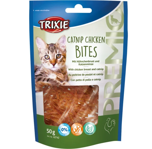 Ласощі Trixie Catnip Chicken Bites для котів, курка, котяча м'ята, 50 г