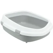 Туалет з рамкою Trixie Primo XXL, для кішок, 56 × 25 × 71 см, сірий / білий