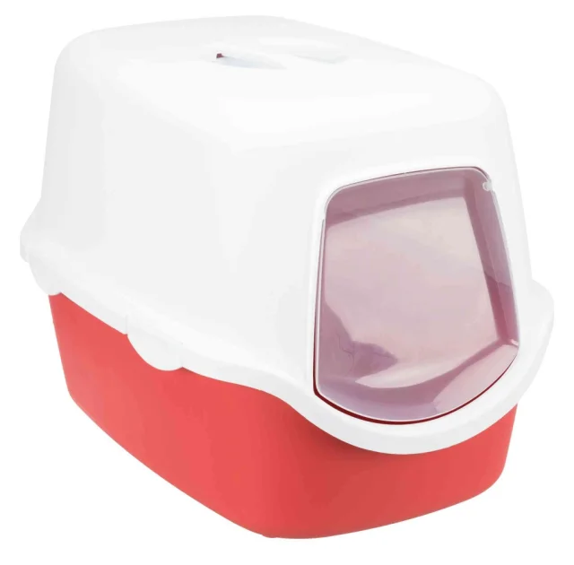 Туалет-домик Trixie Vico, для кошек, 40×40×56 см, бордовый/кремовый