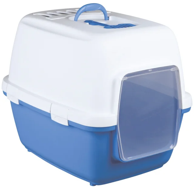 Туалет-домик Trixie Xavi, для кошек, 45×48×58 см, синий/белый