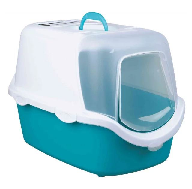 Туалет-домик Trixie Vico, для кошек, 40×40×56 см, аквамарин/белый