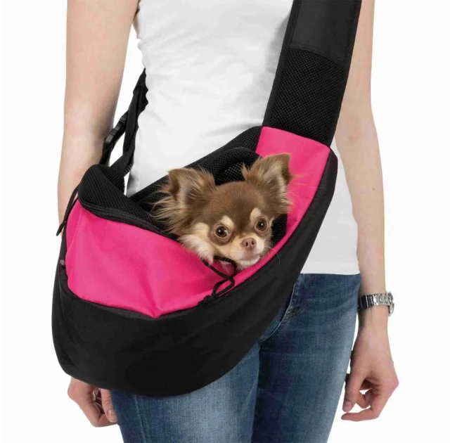 Слінг-переноска Trixie Sling для собак до 5 кг, рожево-чорний, 50×25×18 см