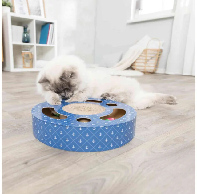 Драпак-барабан Trixie, для котів, картонний, 33×5.5 см, синій