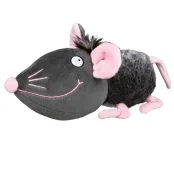 Игрушка Trixie для собак, мышь с большой головой, плюш, чёрно-розовый, 33 см