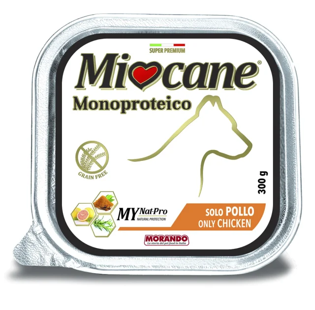 Влажный беззерновой корм Morando MioCane Monoproteico Only Chicken для собак, с курицей, 300 г