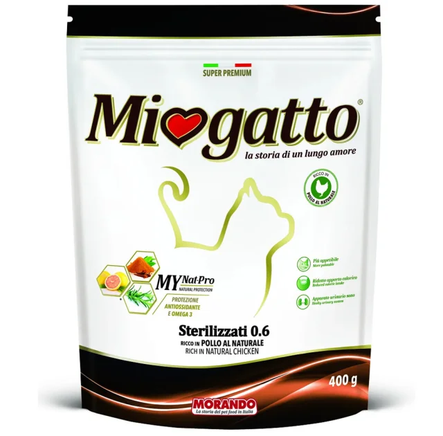 Сухий корм Morando MioGatto Sterilised Chicken для стерилізованих котів, з куркою, 400 г
