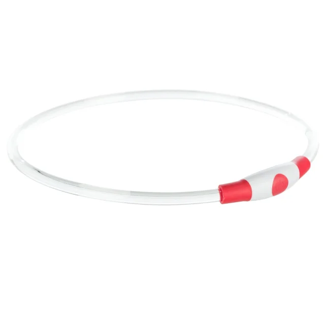 Ошейник светящийся Trixie Flash USB L–XL, для собак, 65 см, 8 мм, красный