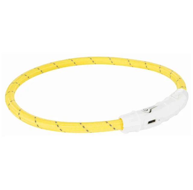 Ошейник светящийся Trixie Flash USB, 45 см, для собак, 7 мм, желтый