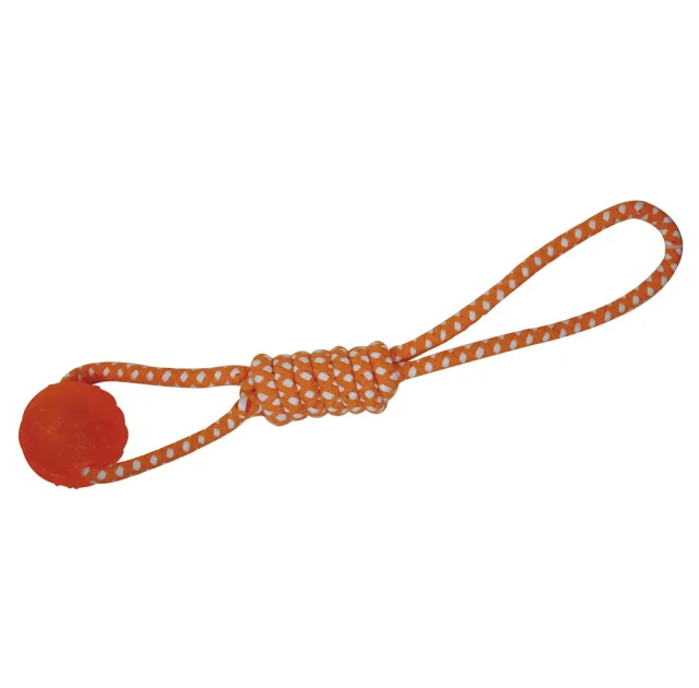Іграшка Croci вибуховий куля на вузловий мотузці для собак, помаранчевий, 41×6 см