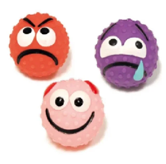 Іграшка-пищалка Croci м'яч-смайлик для собак, вініл, 6.5 см