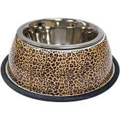 Миска Croci Animalier Leopard для собак, нержавіюча з гумовим підставою, 370 мл, 20 см