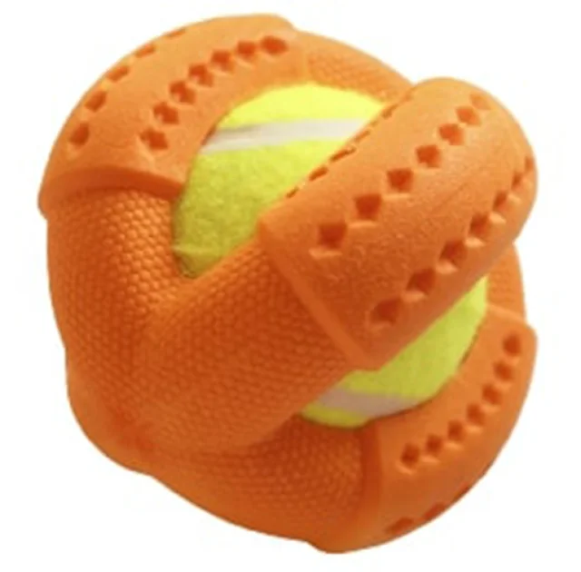 Игрушка AnimAll GrizZzly для собак, теннисный мяч, желто-оранжевый, 9.2 см