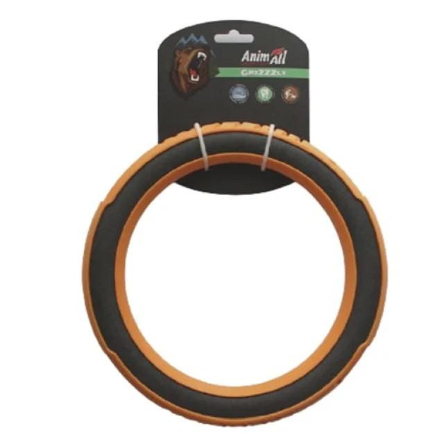 Игрушка AnimAll GrizZzly для собак, супер-кольцо, оранжевое, 24 см