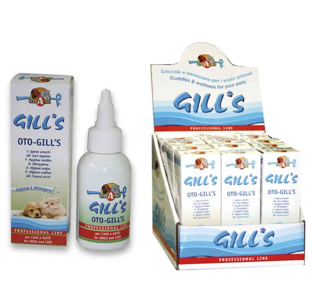Капли для ушей Croci Gill's для котов и собак, гигиенические, 50 мл