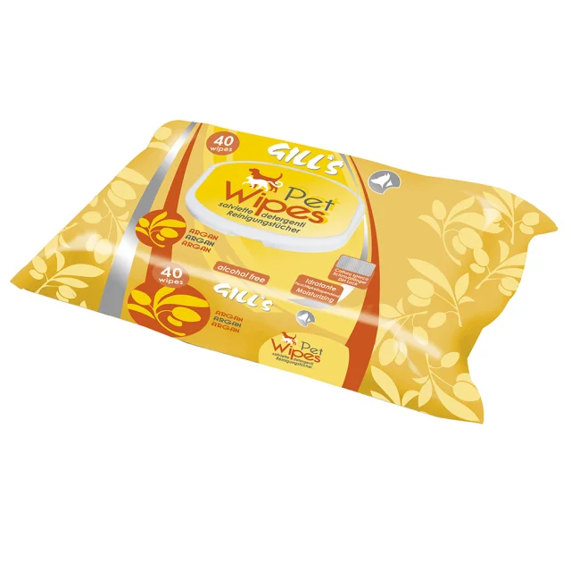 Влажные салфетки Croci Gill's Argan для кошек и собак, с ароматом аргана, 40 шт