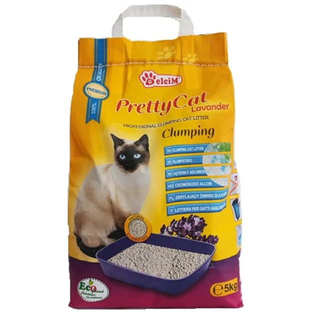 Бентонитовый наполнитель Pretty Cat Lavander, с ароматом лаванды, 5 кг
