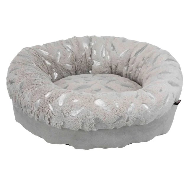 Лежак Trixie Feather Bed для собак, принт серебряное перо, серый, 50 см