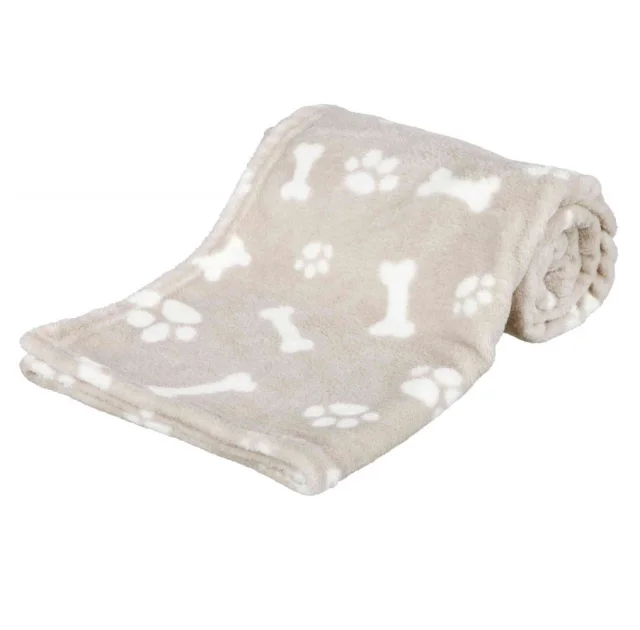 Подстилка Trixie Kenny для собак, принт лапки и косточки, бежевый, 75×50 см