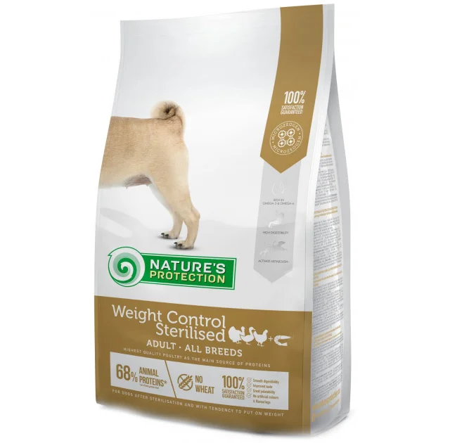 Сухой корм Nature's Protection Weight Control Sterilised Adult all breeds, для стерилизованных собак, 4 кг